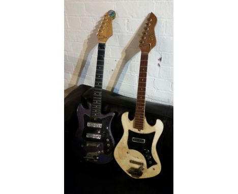 2 old guitars, for wall display (no strings) *this item will have VAT added to the hammer price