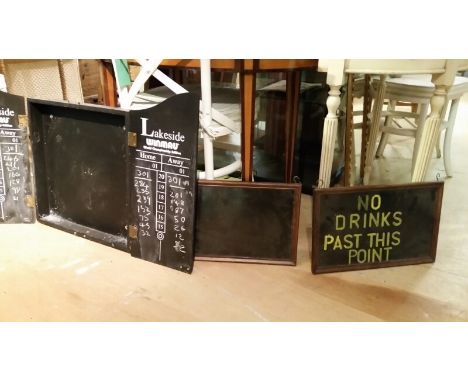 Chalkboard for a dartboard, with doors, plus two other smaller chalkboards *this item will have VAT added to the hammer price