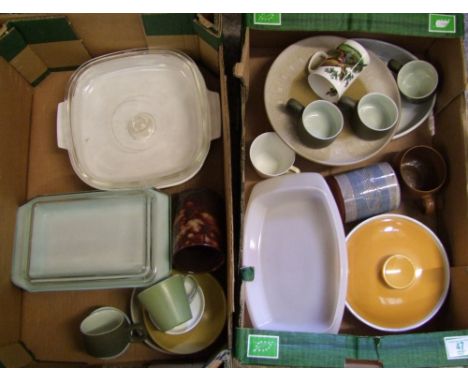 A mixed collection of vintage oven and table ware: (2 trays). 