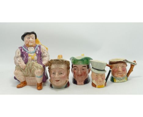 A collection of Smal Character Jugs &amp; figures to include: Sandland &amp; Beswick together with Melba Ware Henry VIII toby