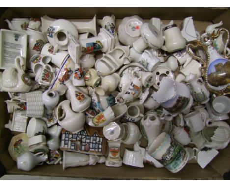 A collection of crested ceramic items: including Carlton Ware, W H Goss, Arcadian etc (1 tray). 