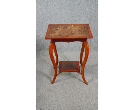 Occasional or lamp table, late 19th century carved walnut. H.73 W.53 D.39cm. 