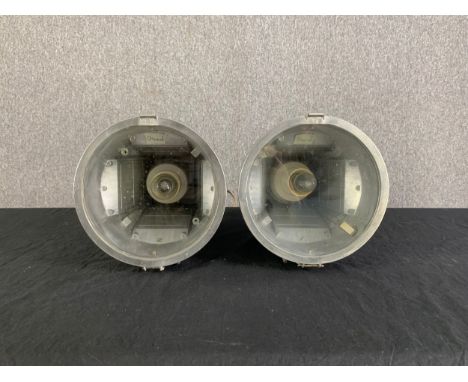 A pair of vintage Philips stage lights. Diameter 22cm x Depth 29cm. 