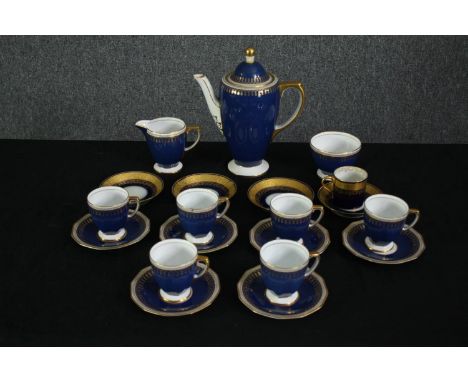 A Spode part coffee service along with Limoges items. H.24cm. (largest). 