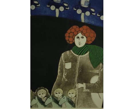 Leticia Tarrago (b.1940), a limited edition etching with aquatint, signed, titled and numbered, framed and glazed. H.66 W.57c
