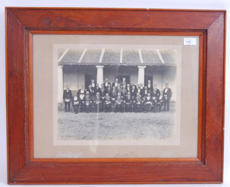 An original interesting early 20th / late 19th century (circa 1890) Indian Masonic Lodge photograph. Framed and glazed. 53cm 