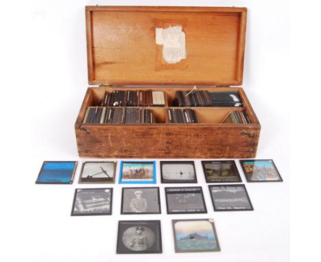 A collection of 20th century photographic Magic Lantern slides depicting military, nautical and royalty scenes. All within a 