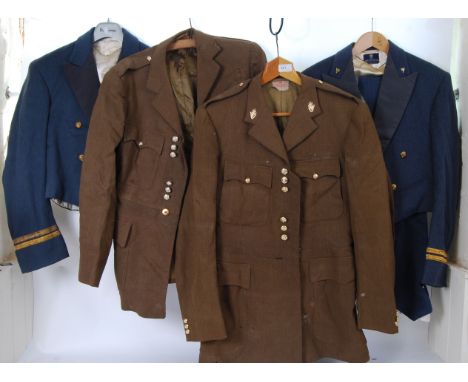 A set of four uniforms. 1957 RAF  mess jacket &amp; waistcoat by Gieves, wireless operator. 1959 3 piece mess uniform by RE C