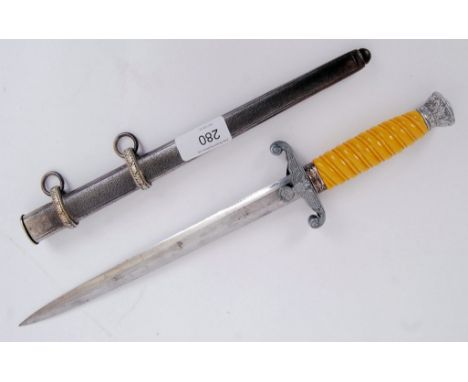 An original WWII German 2nd pattern Luftwaffe officers dress sword. The blade marked for E. Pack &amp; Sohn. With original sc