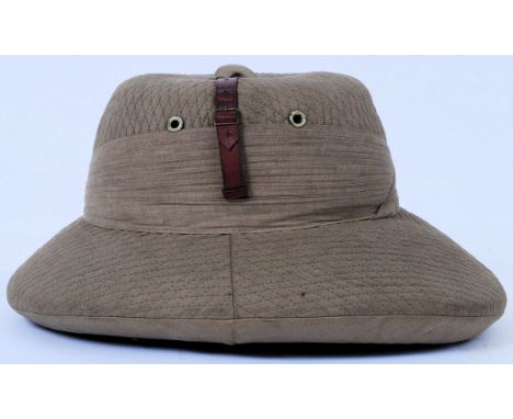 A believed early 20th century pith helmet, the interior label marked ' Exclusively Made For The Calcutta Light Horse, Made In