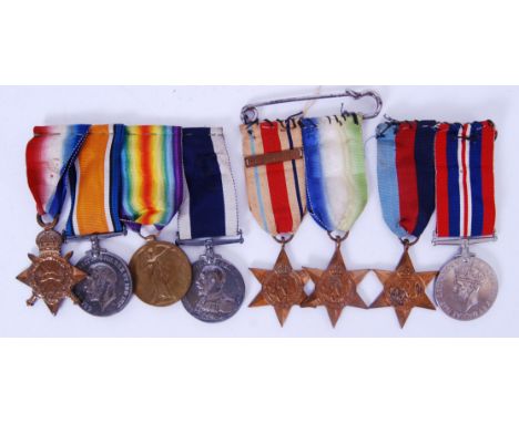 An interesting First World War &amp; Second World War issued medal group, belonging to a Fred G. White 14035 AB, Royal Navy. 