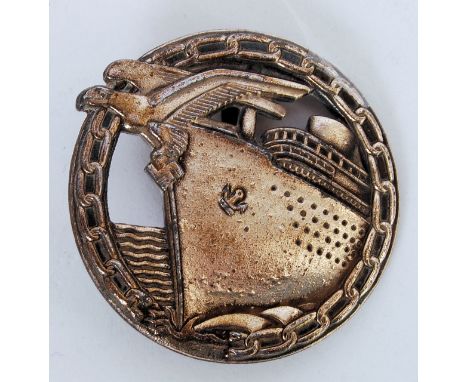 An original Second World War WWII Nazi Germany Third Reich Blockade Runners Kreigsmarine Badge. POSTAGE: Worldwide postage / 