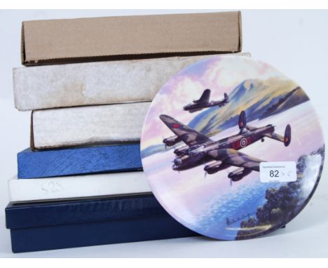 A collection of militaria to include; Bone China Collectors Plates: 26th Destroyer Flotilla 1943-1945, 68/150; RAF Review by 