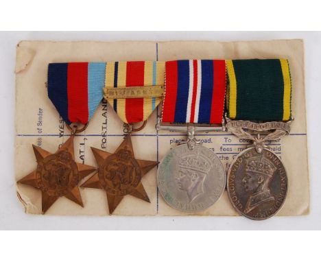 An original WWII Second World War medal group, awarded to a 80704 EA Fee, Royal Artillery. Comprising of; 39-45 Star, Africa 