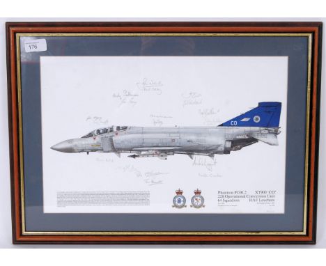 A collection of vintage Military related aircraft prints to include; ‘Phantom FGR.2, XT900 ‘CO’, 228 Operational Conversion U
