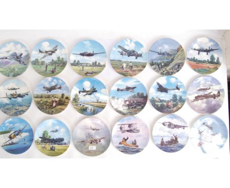 A collection of 25x Coalport &amp; Royal Doulton etc collectable military plates all featuring military aircraft scenes. unbo