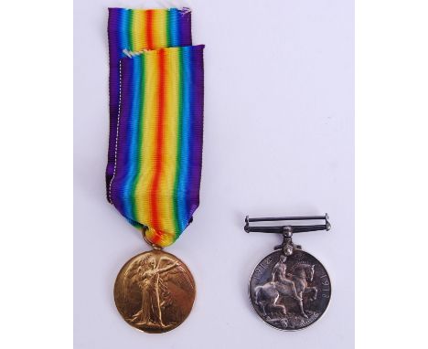 An original WWI First World War medal pair, awarded to a 2790 JJD Stovold, RA. Victory medal and war medal. POSTAGE: Worldwid