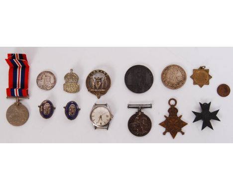 A collection of items relating to Pte T Douglas 5887 of the Royal Highlanders. To include his WWI medal pair, and WWII War me