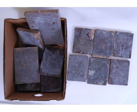 A collection of original 20th century Printers printing blocks all of cartoons. Blocks include Napoleon, Shipping etc.  POSTA