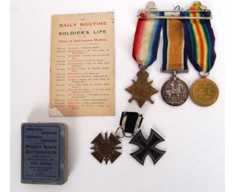 An original First World War WWI medal group belonging to 053014 J. Ortega. Along with bring home souvenirs from Germany to in