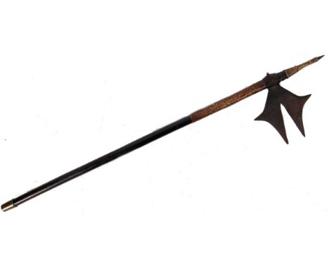 A rare 18th century believed Bullova fighting axe, from the wild tribes of Chota Napur, India. 95cm long. POSTAGE: Worldwide 