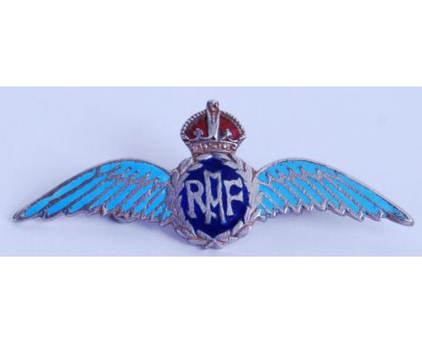 An original likely WWII Second World War 'Silver' white metal and enamel decorated sweethearts RAF brooch. POSTAGE: Worldwide