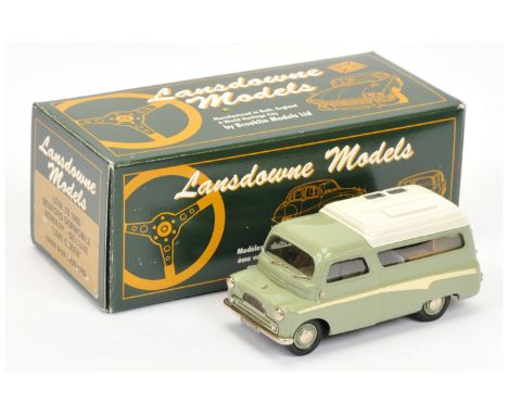 Lansdowne LDM33 1960 Bedford Dormobile Romany Deluxe - light sage green, pale yellow side flash, grey/brown interior, off-whi