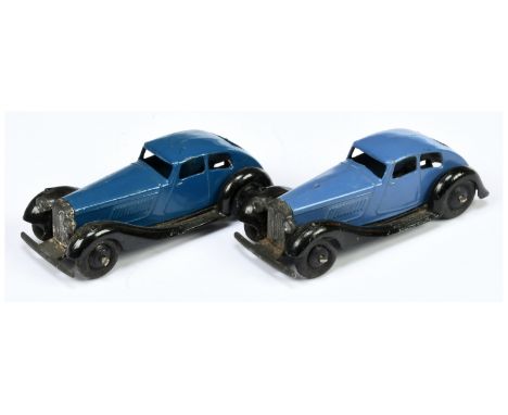 Dinky pair of 36d Rover - both are closed chassis - (1) dark bule (2) light blue (see photo). (2)