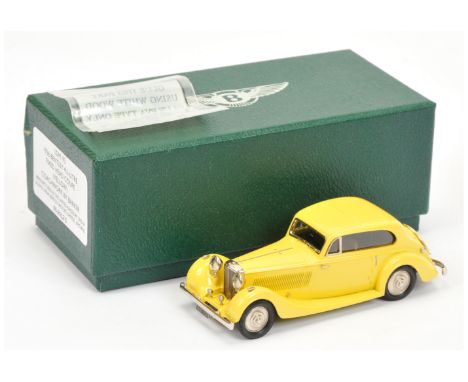 Brooklin Models No.BRK93 1936 Bentley 4 1/4-litre fixed Head coupe - yellow - Coachwork by Barker - complete with information
