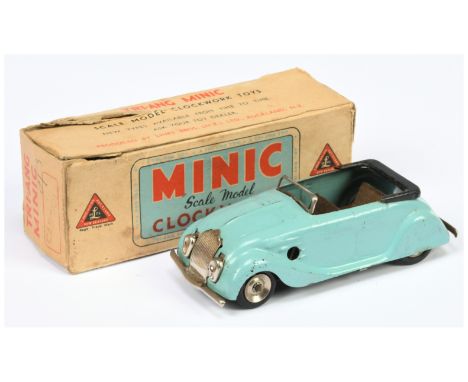 New Zealand Triang Minic sports tourer, light blue, within Fair box has tears, untested and MISSING key, Fair Plus to Good, 5