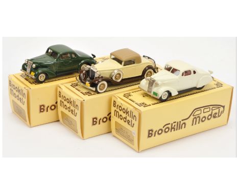 Brooklin group of models to include (1) BRK4 1937 Chevrolet Cuope; (2) BRK6 1932 Packard Light 8 Coupe; (3) BRK4X 1937 CHEVRO