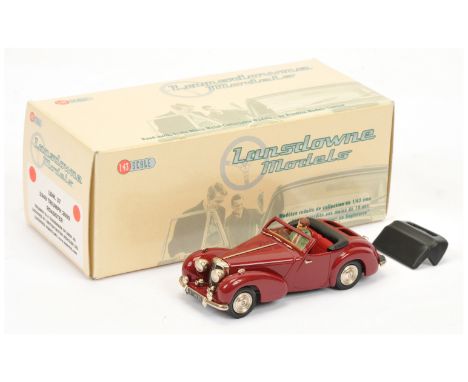 Lansdowne LDM37 1949 Triumph 2000 Roadster -Maroon body, light maroon interior, complete with figure driver - Mint (signs are
