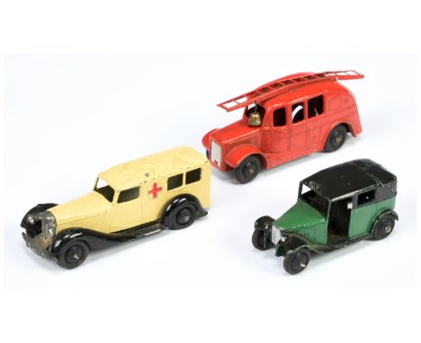 Dinky group of&nbsp; postwar vehicles - Including 25h stream line&nbsp; fire engine complete with bell; 30f ambulance and 36g