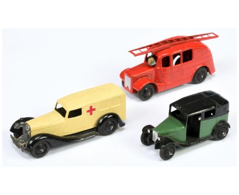 Dinky group of&nbsp; postwar vehicles - Including 25h stream line&nbsp; fire engine complete with bell; 30f ambulance and 36g