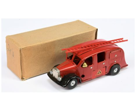 New Zealand Triang Minic Fire Engine, red, within Good Plus box, untested but key is present, spilt to tyre but otherwise Goo