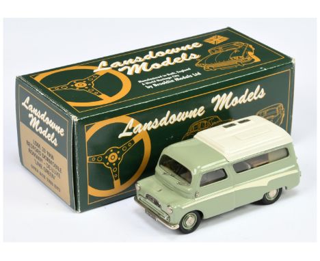 Lansdowne LDM33 1960 Bedford Dormobile Romany Deluxe - light sage green, pale yellow side flash, grey/brown interior, off-whi