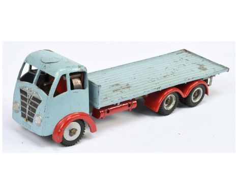 Shackleton Model Foden FG Flat Truck, light blue cab and back, red mudguards and fuel tanks, grey chassis, chips to paint thr