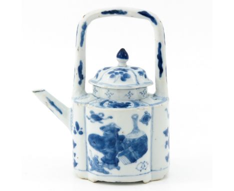 Decorated with flowers and garden decor, Kangxi Period, 17 cm. tall, small parts of glaze missing.