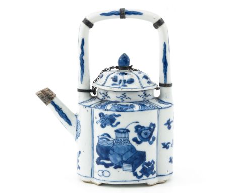 Decorated with Chinese figures, flowers, and antiquities, Kangxi Period, 18 cm. tall.
