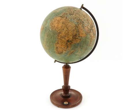 Physikalischer Erdglobus, Nr. 20 BII, 1930, with compass, 34 cm. in diameter x 60 cm. tall.