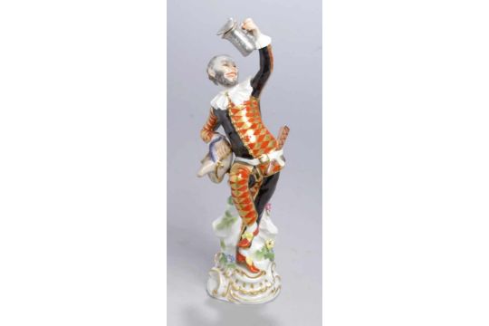 Porzellan Figur Harlekin Mit Deckelkanne Meissen 1973 Entw Johann Joachim Kaendler1764 M