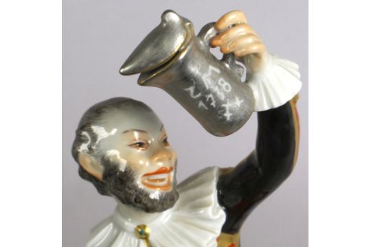 Porzellan Figur Harlekin Mit Deckelkanne Meissen 1973 Entw Johann Joachim Kaendler1764 M