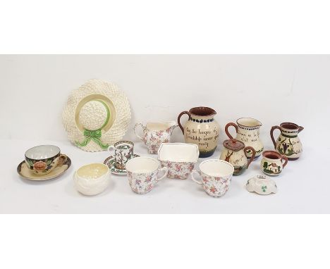 Collection of Torquayware pottery to include cups, saucers, jugs, teapot, plates etc, a Royal Winton Grimwades 'Eleanor' part