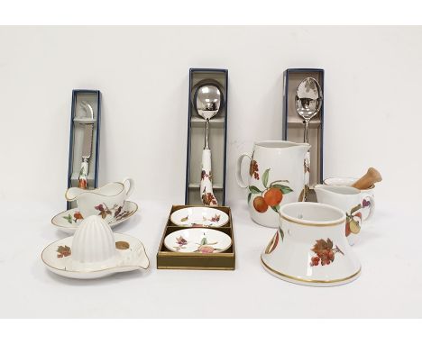Royal Worcester Evesham pattern, freezer to oven, oven-to-tableware, etc, to include jug, milk jug, small sauceboat and stand