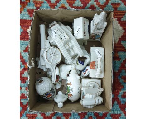 Box comprising a collection of Carltonware crested china