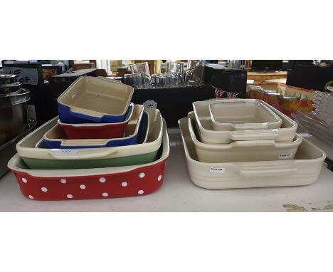 Large collection of assorted Le Creuset and other ceramic baking dishes (10)Condition ReportSee other photo's