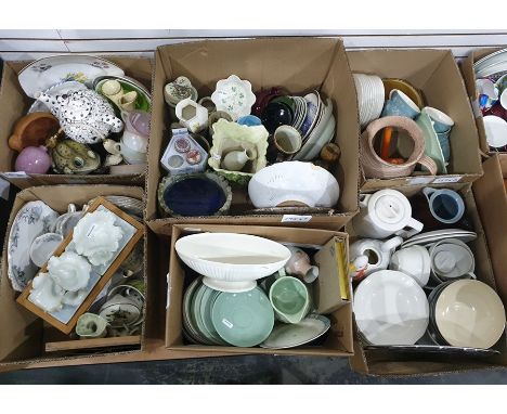 Mixed lot of ceramics in six boxes&nbsp;including a Hundred and One Dalmatians teapot and a ceramic toad