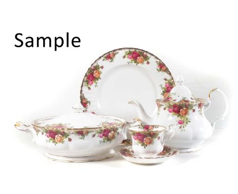 Royal Albert 'Old Country Roses' service, mainly first quality but includes some seconds.Condition report: Damages to one tea