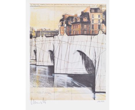 Christo & Jeanne-Claude (American 1935-2020; 1935-2009) "The Pont Neuf Wrapped", 2020, signed and numbered 160/450 in pencil,