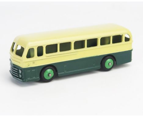 Dinky 29H (282) Duple Roadmaster Leyland Royal Tiger Coach in cream/dark green with green ridged hubs - very near mint 